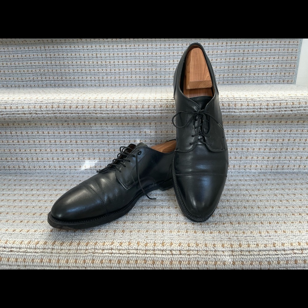 Alden 907 Black Calfskin Cap Toe Oxford Shoes